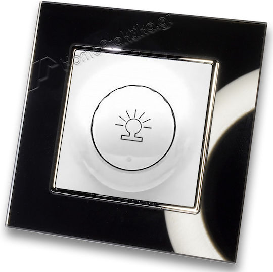 Simple Dimmer Rheostat 500w White Black Glass Frame Hseries Lineme 50-00110-1_50-00121-26