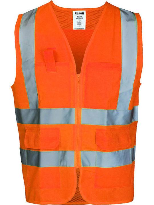 Fageo Bărbați Vestă de siguranță cu benzi reflectorizante Portocaliu