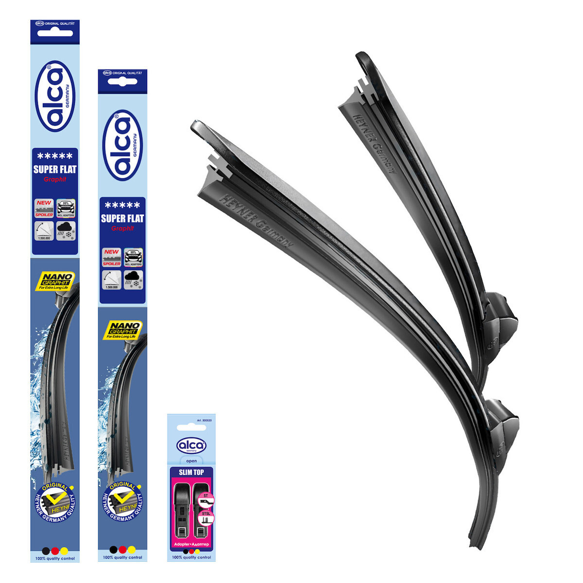 Alca Super Flat Tergicristalli ASF2014H, Set Da 500 Mm E 400 Mm, Con Tecnologia Nano Graphite - Adatto Per Daihatsu Terios