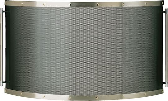 Zogometal Μεταλλικό Προστατευτικό Τζακιού 90x50cm Ασημί