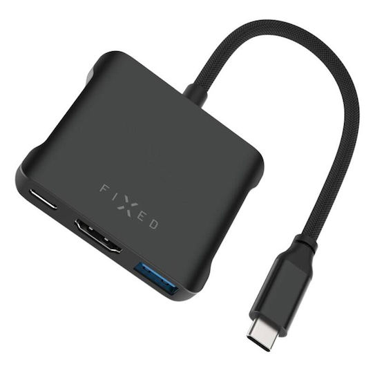 Fixed USB-C Stație de andocare cu HDMI 4K PD Negru (FIXHU-QR-BK)