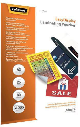 Fellowes Fellowes Laminating Sheets Glossy A3 80 Microns 25 Pieces
