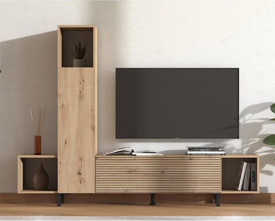 Животно помещение ТВ единица Andros Artisan Oak-μαύρες Γραμμές Д184xШ30xВ138бр Животно помещение ТВ единица Andros Artisan Oak-μαύρες Γραμμές Д184xШ30xВ138бр