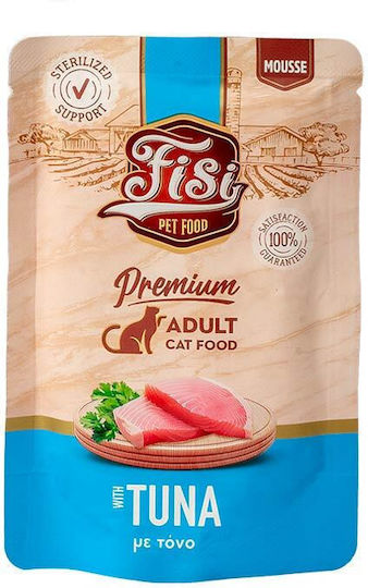 Fisi Wet Food for Adult Cats in Pouch with Tuna 80gr