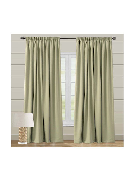 Saray Home Vorhang mit Bleistiftfalten Grüne 280x300cm