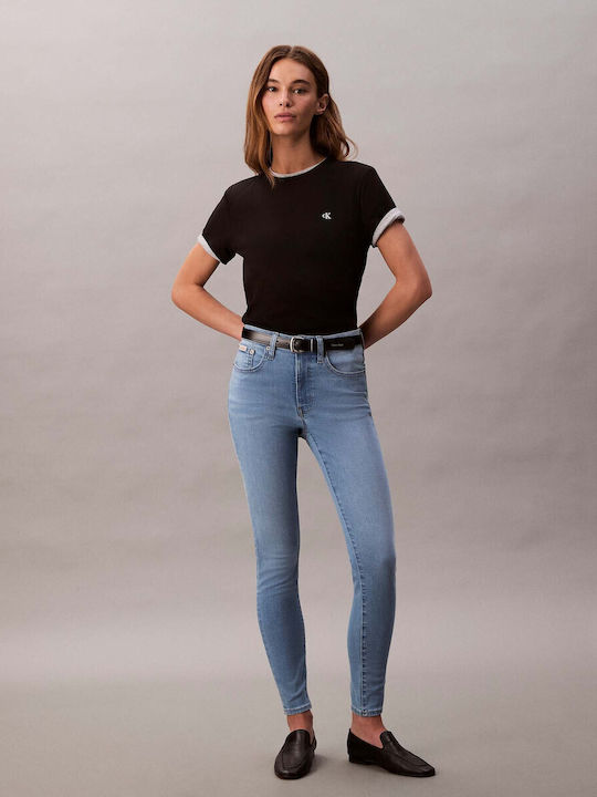 Damenjeans Mittelhohe Taille in Enger Passform Light Jeans