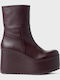 Wildleder Stiefeletten Damen Burgundisch