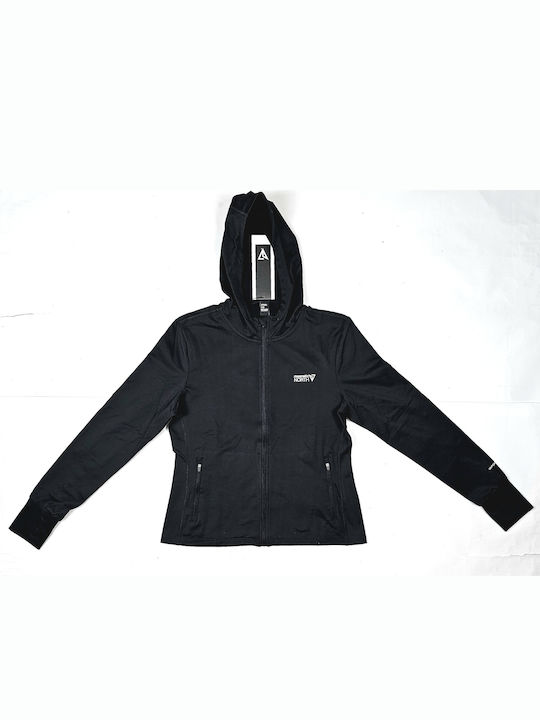 Women's Sweatshirt Jacket Hooded Black