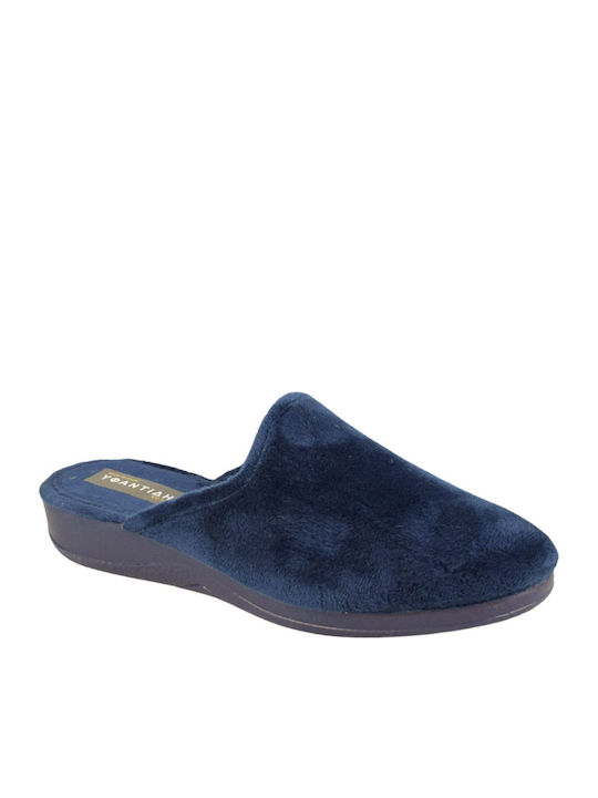 Yfantidis Winter Damen Hausschuhe Blau