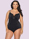 Ava Women's Black One Piece Swimsuit Light Padding Large Bust Skj-58