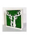 Forest Deer Painting Stabilized Natural Moss Green