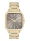 Oozoo Timepieces Ανδρικό Ρολόι Μπαταρίας με Καφέ Μεταλλικό Μπρασελέ