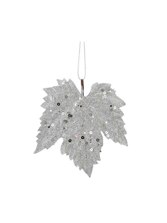 Maple Leaf Ornament Set of 6 Pieces 14cm Silver