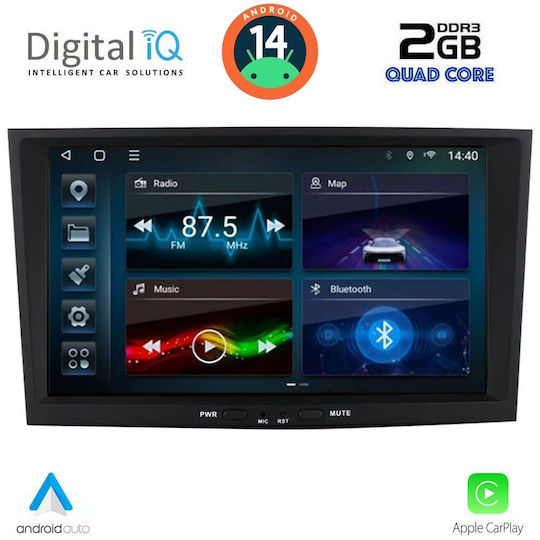 Digital IQ Car Audio System for Opel Corsa / Meriva / Tigra / Vectra 2003-2014 (Bluetooth/USB/AUX/WiFi/GPS/Apple-Carplay/Android-Auto) with Touch Screen 8"