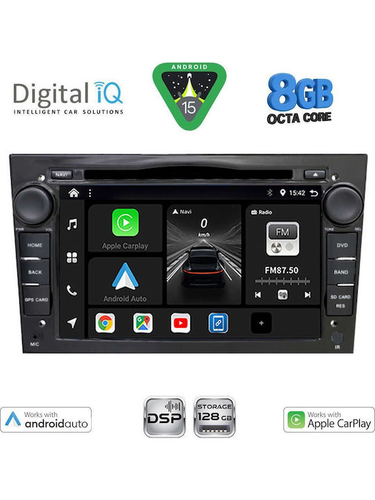 Digital IQ Car Audio System for Opel Corsa / Meriva / Tigra / Vectra 2004-2012 (Bluetooth/USB/AUX/WiFi/GPS/Apple-Carplay/Android-Auto) with Touch Screen 7"