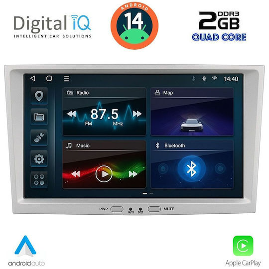 Digital IQ Ηχοσύστημα Αυτοκινήτου για Opel Corsa / Meriva / Tigra / Vectra 2003-2014 (Bluetooth/USB/AUX/WiFi/GPS/Apple-Carplay/Android-Auto) με Οθόνη Αφής 8"