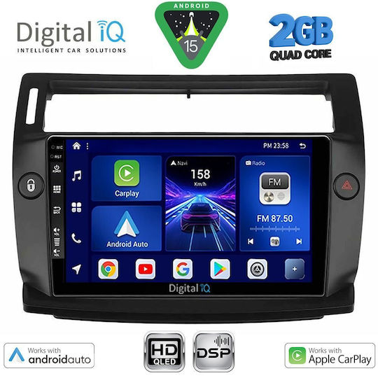 Digital IQ Ηχοσύστημα Αυτοκινήτου για Citroen C4 2004-2011 (Bluetooth/USB/AUX/WiFi/GPS/Apple-Carplay/Android-Auto) με Οθόνη Αφής 9"