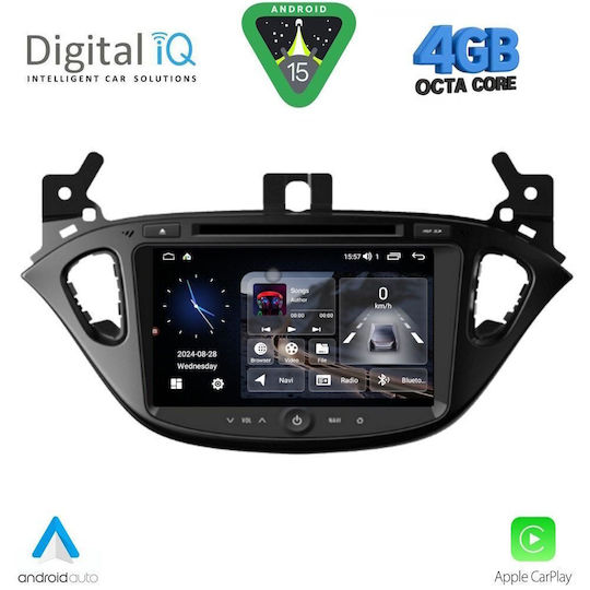Digital IQ Car Audio System for Opel Adam / Corsa 2014-2022 (Bluetooth/USB/AUX/WiFi/GPS/Apple-Carplay/Android-Auto) with Touch Screen 8"