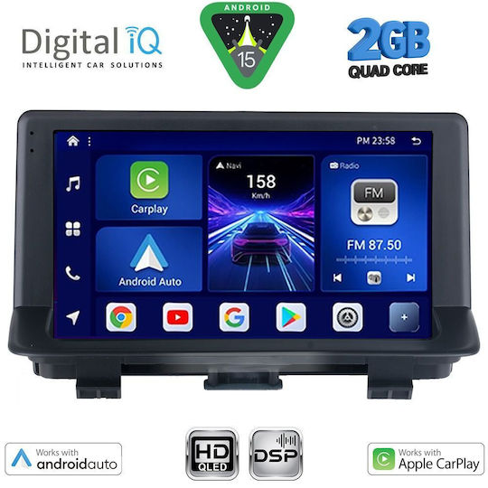 Digital IQ Car Audio System for Audi Q3 / A3 2013-2018 (Bluetooth/USB/AUX/WiFi/GPS/Apple-Carplay/Android-Auto) with Touch Screen 9"