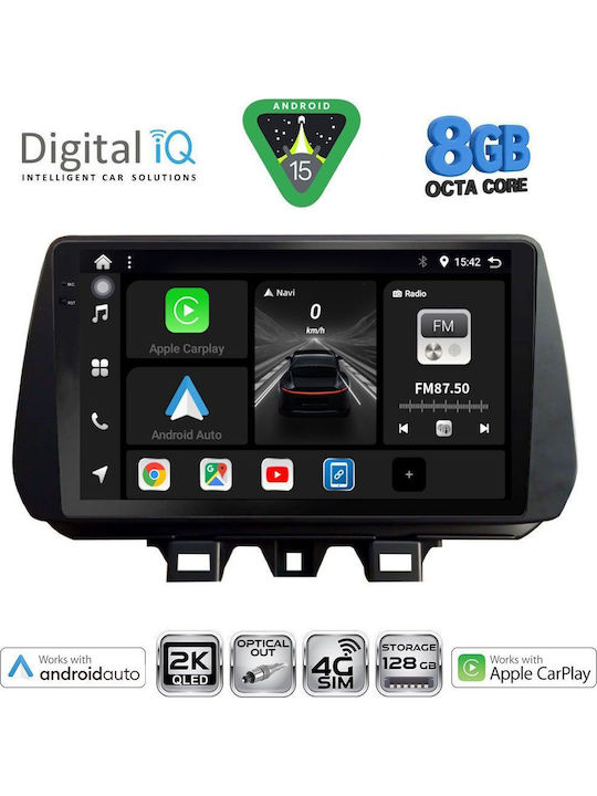 Digital IQ Auto-Audiosystem für Hyundai Tucson 2019 (Bluetooth/USB/AUX/WiFi/GPS/Apple-Carplay/Android-Auto) mit Touchscreen 9"