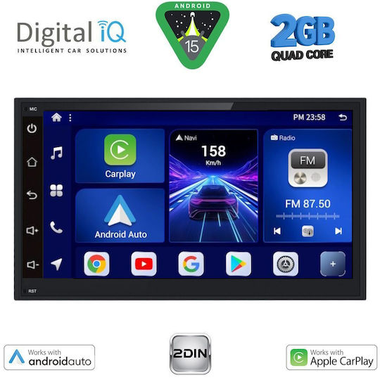 Digital IQ Car Audio System 2003-2008 Bluetooth USB AUX WiFi GPS Apple CarPlay Android Auto with 6.5 Inch Touch Screen