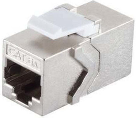 Microconnect Keystone Module Cat6a STP 2 RJ45 Female 8P8C Modular Coupler to Link Two Network Cables Metal Housing