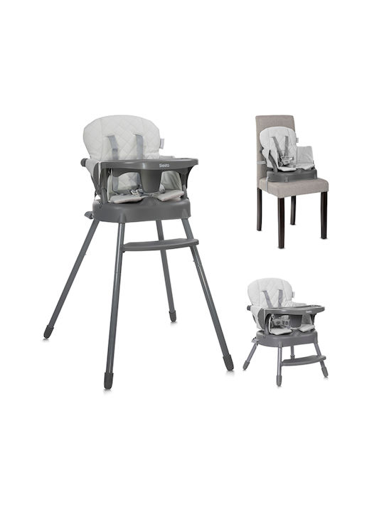 Lorelli Siesta Foldable Baby Highchair 3 in 1 with Adjustable Height Gray
