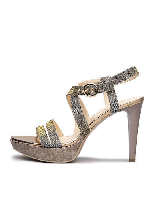 Stoff Sandalen Gelb