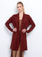 Long Women's Knitted Cardigan Cinnamon