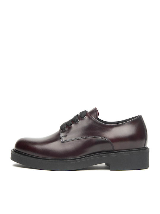 Women's Leather Oxford Shoes Red