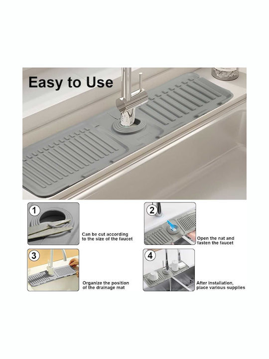 Uncle George Kitchen Sink Organizer Made of Gray Plastic 37x11.5x1.5cm