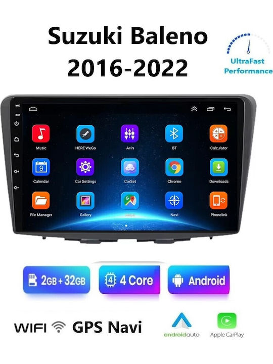 Car Audio System for Suzuki Baleno 2016-2022 (Bluetooth/USB/WiFi/GPS/Apple-Carplay/Android-Auto) with Touch Screen 9"