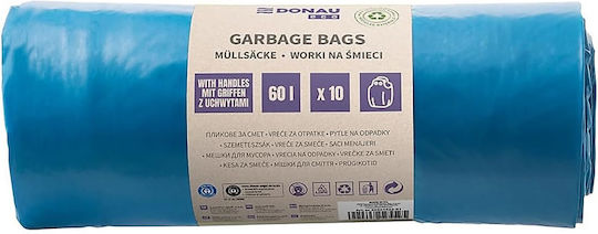 Donau Trash Bags Capacity 60lt with Handles 10pcs Blue