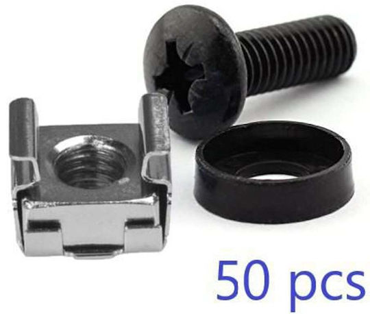 Lanview M6 Комплект Cage Nut Монтажни Винтове 1 Комплект = 50 Бройки