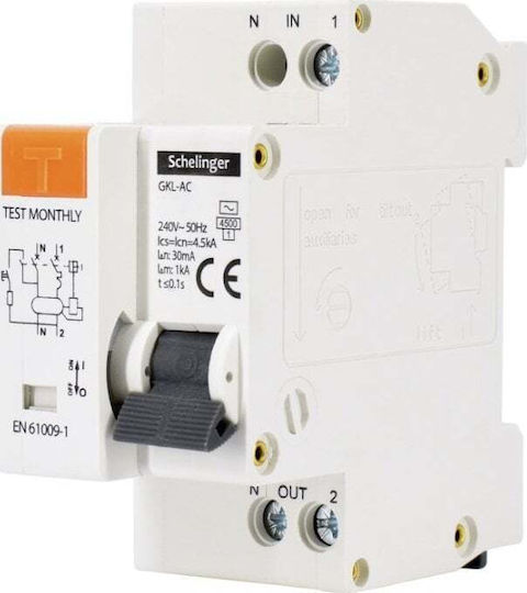 Rcbo Конектор 2p B 16a 30ma Тип Ac Schelinger