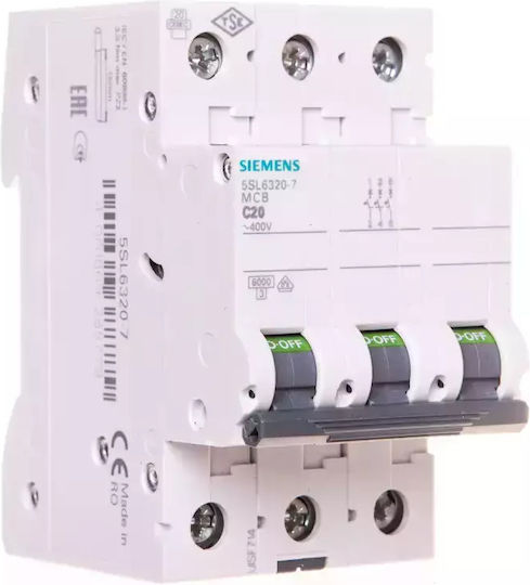 Siemens Adapter Switch 3p C 20a 6ka Ac 5sl6320-7