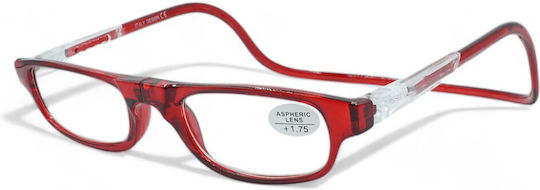 Optosquad Lesebrille +2.75 mit Magnet in Rot Farbe A0083