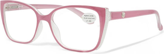 Optosquad Women's Reading Glasses +3.00 in Pink color 24253