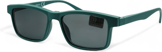 Optosquad Clip On Reading Glasses +2.00 with Magnet in Green Colour OPT2025-4