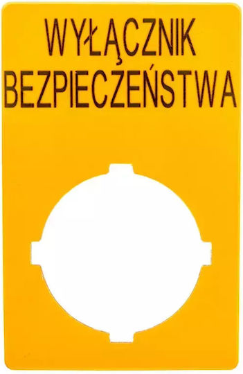 Descriptive Signboard 33x50mm Yellow Safety Switch M22-xzk1-pl99 167636
