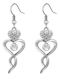 Special Offer Heart Dangle Earrings White Gold Plated Swarovski Crystals Abilene