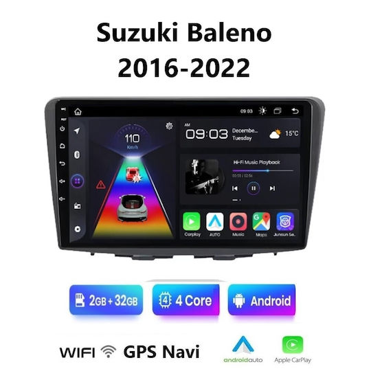 Car Audio System for Suzuki Baleno 2016-2022 (Bluetooth/USB/WiFi/GPS/Apple-Carplay/Android-Auto) with Touch Screen 9"