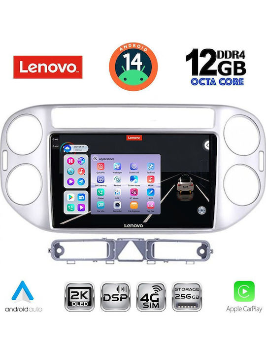 Lenovo Car Audio System for BMW X1 / X3 / X4 Volkswagen Tiguan 2004-2011 with Clima (Bluetooth/USB/WiFi/GPS/Apple-Carplay/Android-Auto) with Touch Screen 9"