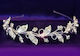 Silver Plated Bridal Wedding Leaf Leaves Crystal Hair Headband Tiara Shemina