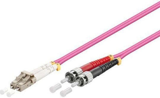 Microconnect LC UPC-ST UPC 5m OM4 MM Duplex LSZH OD 2mm 0.3dB Erica Violet