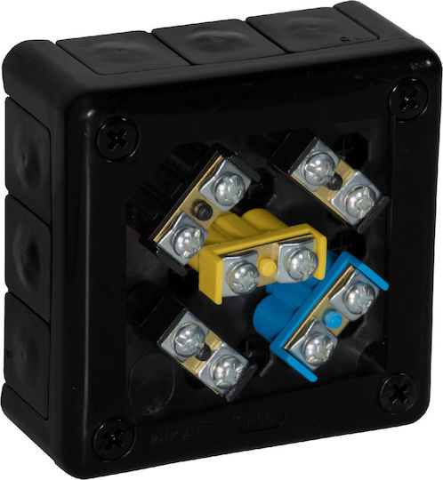 Surface-mounted Box 12 Inlet Terminals Viplast Vp-41 Black Ip55 98x98x42mm 041-55