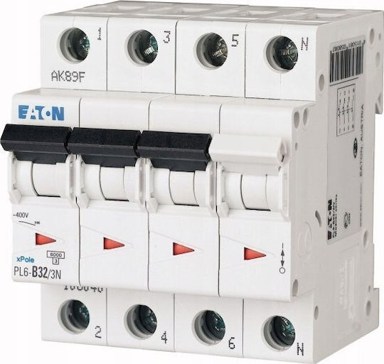 Eaton Automatischer Leistungsschalter 3p+n D 32a 6ka AC Pl6-d32/3n 165042