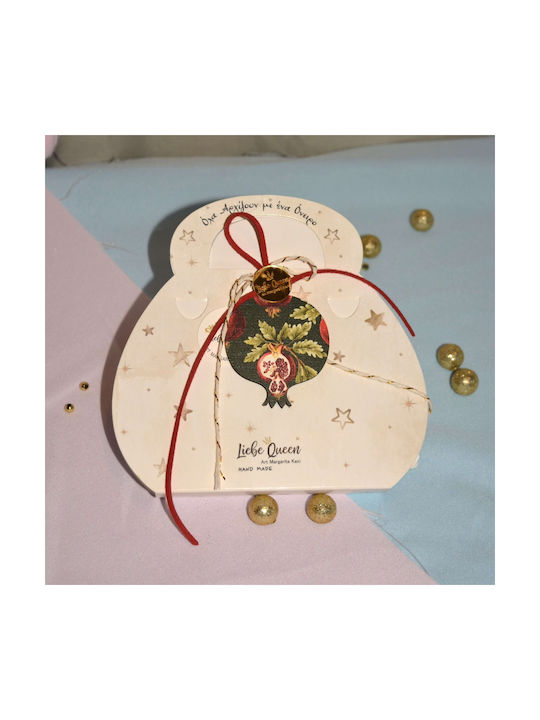 LiebeQueen Handmade Окачен Гоури Нар Черен от Дървο 1бр