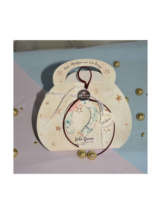 LiebeQueen Handmade Hanging Lucky Charm Horseshoe White made of Wood 1pcs