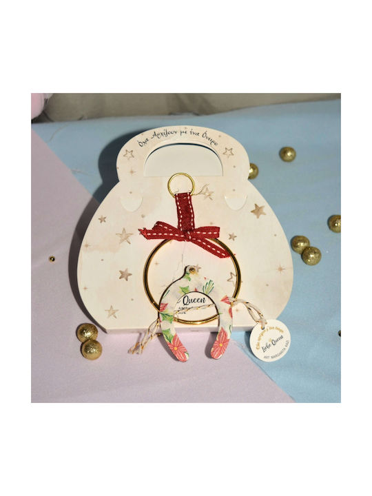 LiebeQueen Handmade Hanging Lucky Charm Horseshoe Gold made of Wood 1pcs
